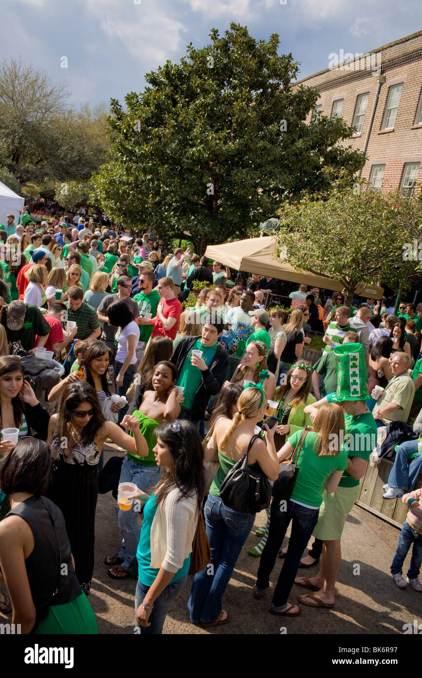 San Patrizio giorno festivi alle città di mercato a Savannah, Georgia Foto Stock