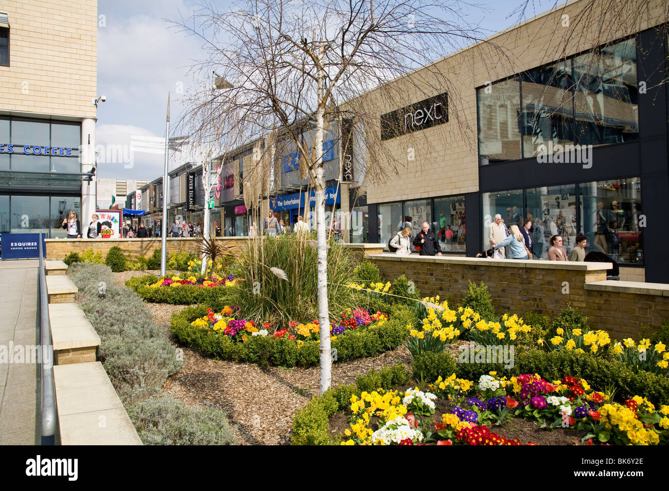 Harlow Town shopping con giardino Foto Stock