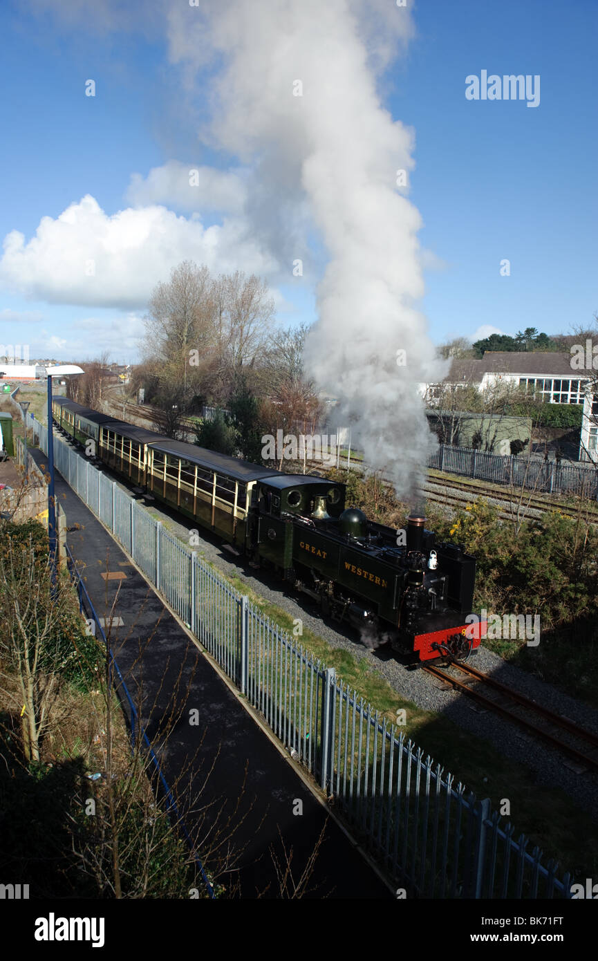 La Valle di Rheidol narrow guage Steam Railway train Aberystwyth Wales UK Foto Stock