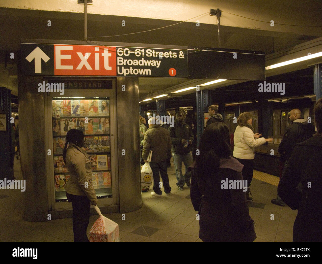 Metropolitana a 59th Street Stazione della metropolitana a Columbus Circle sul lato ovest di Manhattan. Foto Stock