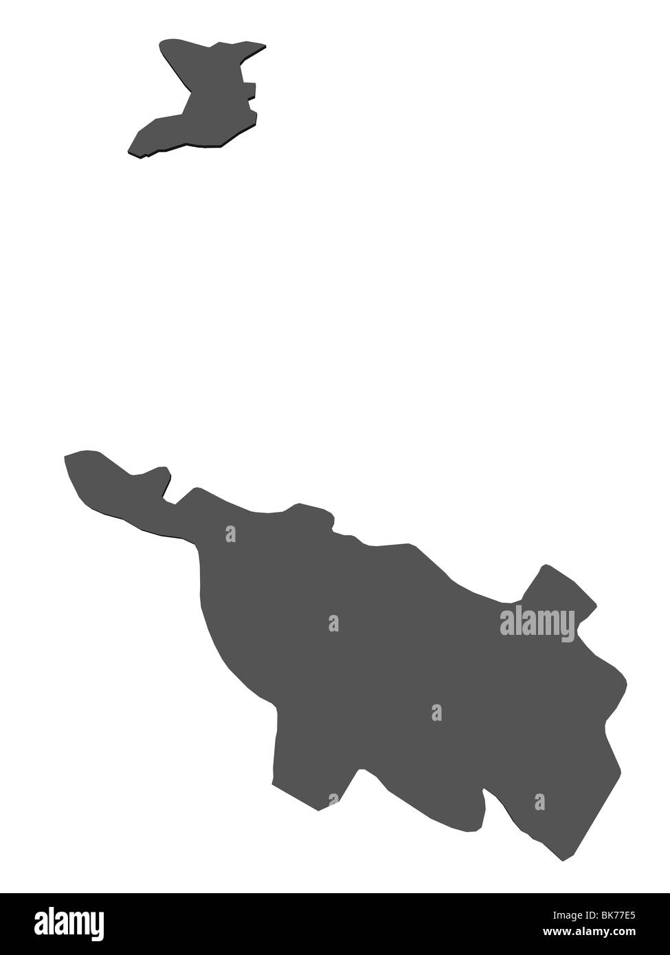 Mappa isolate dello stato tedesco di Brema reso in 3d. Foto Stock