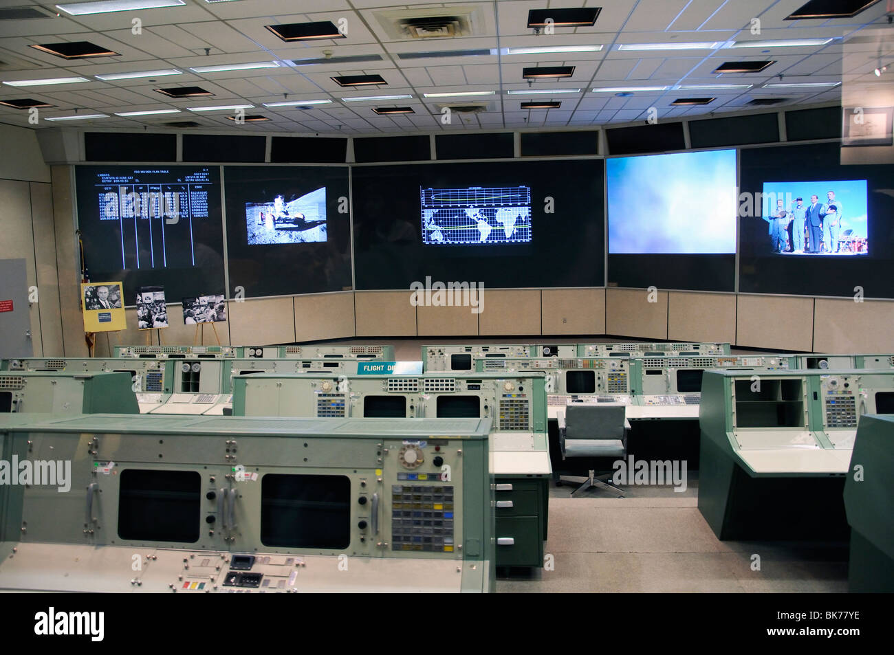 La Nasa La missione storica sala di controllo, Houston, Texas, Stati Uniti d'America Foto Stock