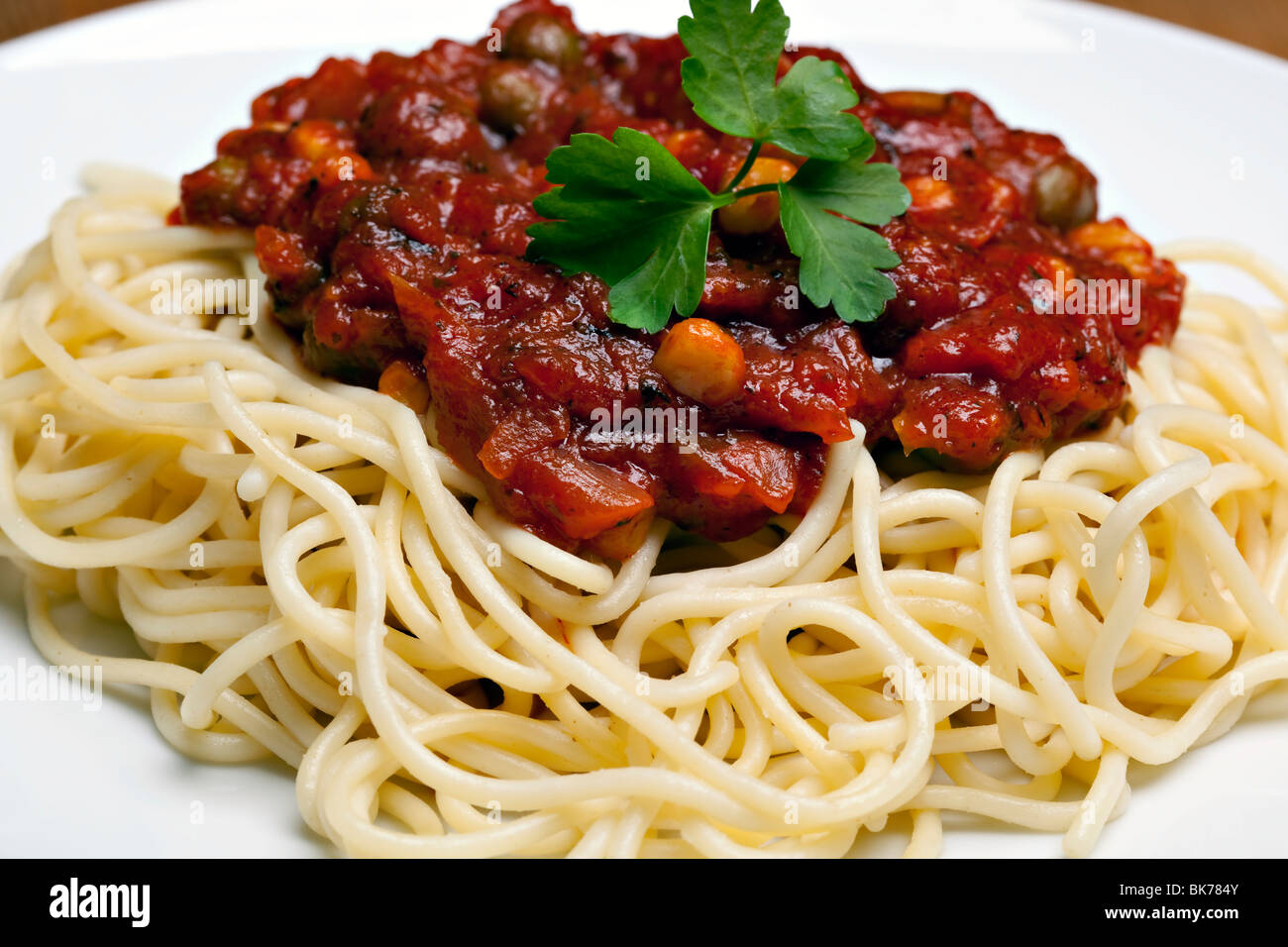Spaghetti alla bolognese, cibo tradizionale italiano Foto Stock
