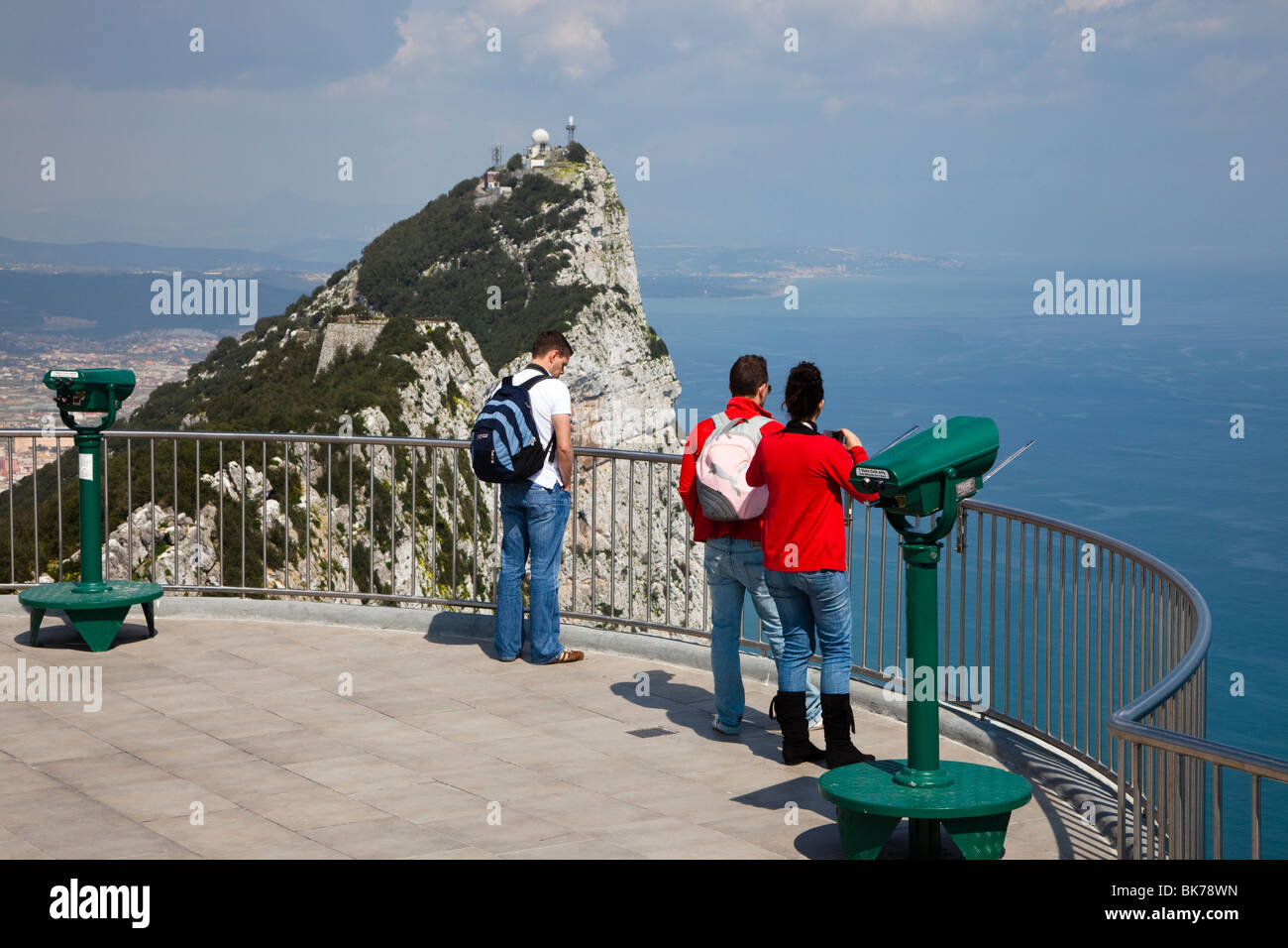 Piattaforma di visualizzazione su Upper Rock di Gibilterra Foto Stock