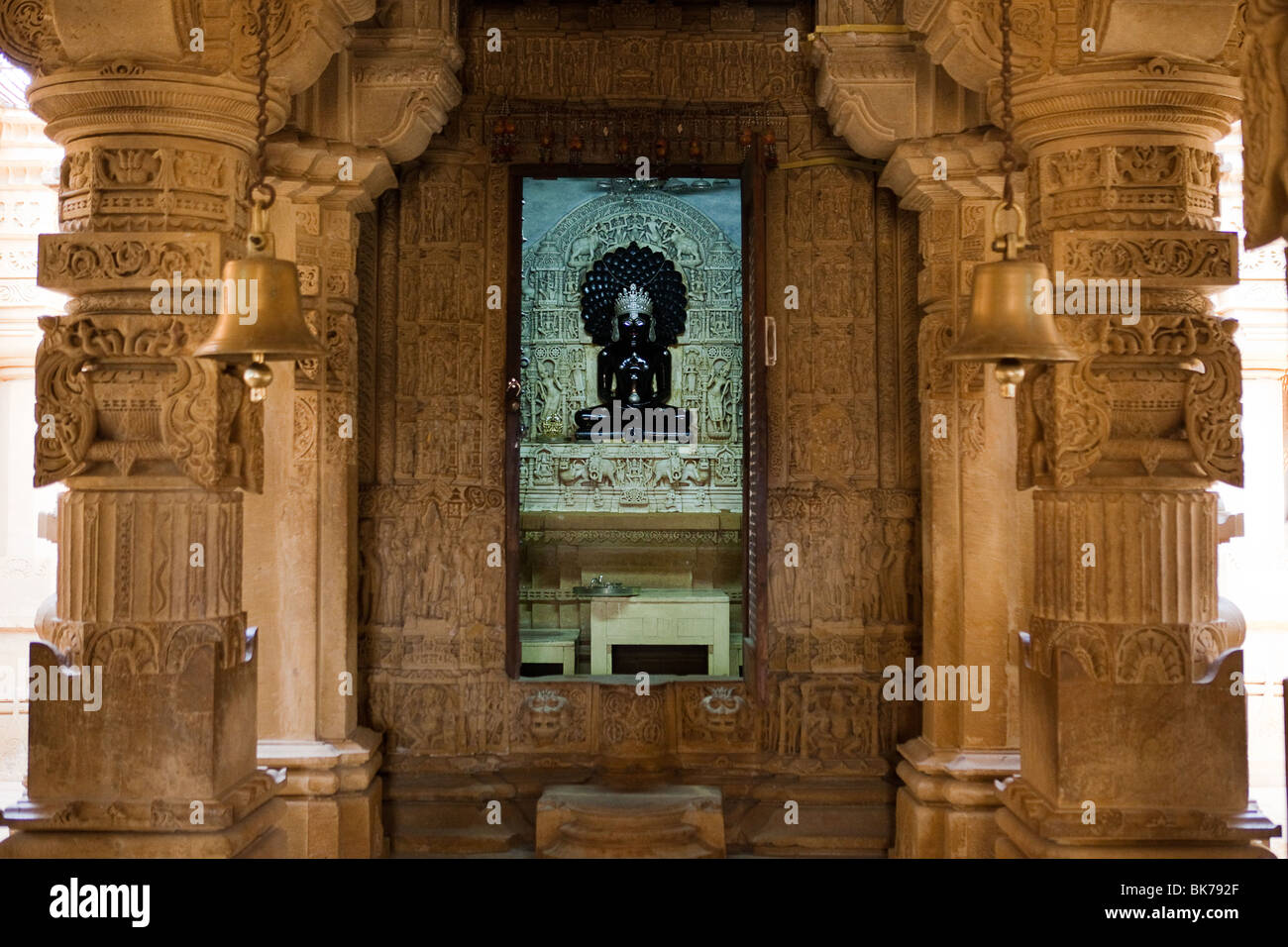 Tempio jain di lodruva jaisalmer in Rajasthan in India Foto Stock
