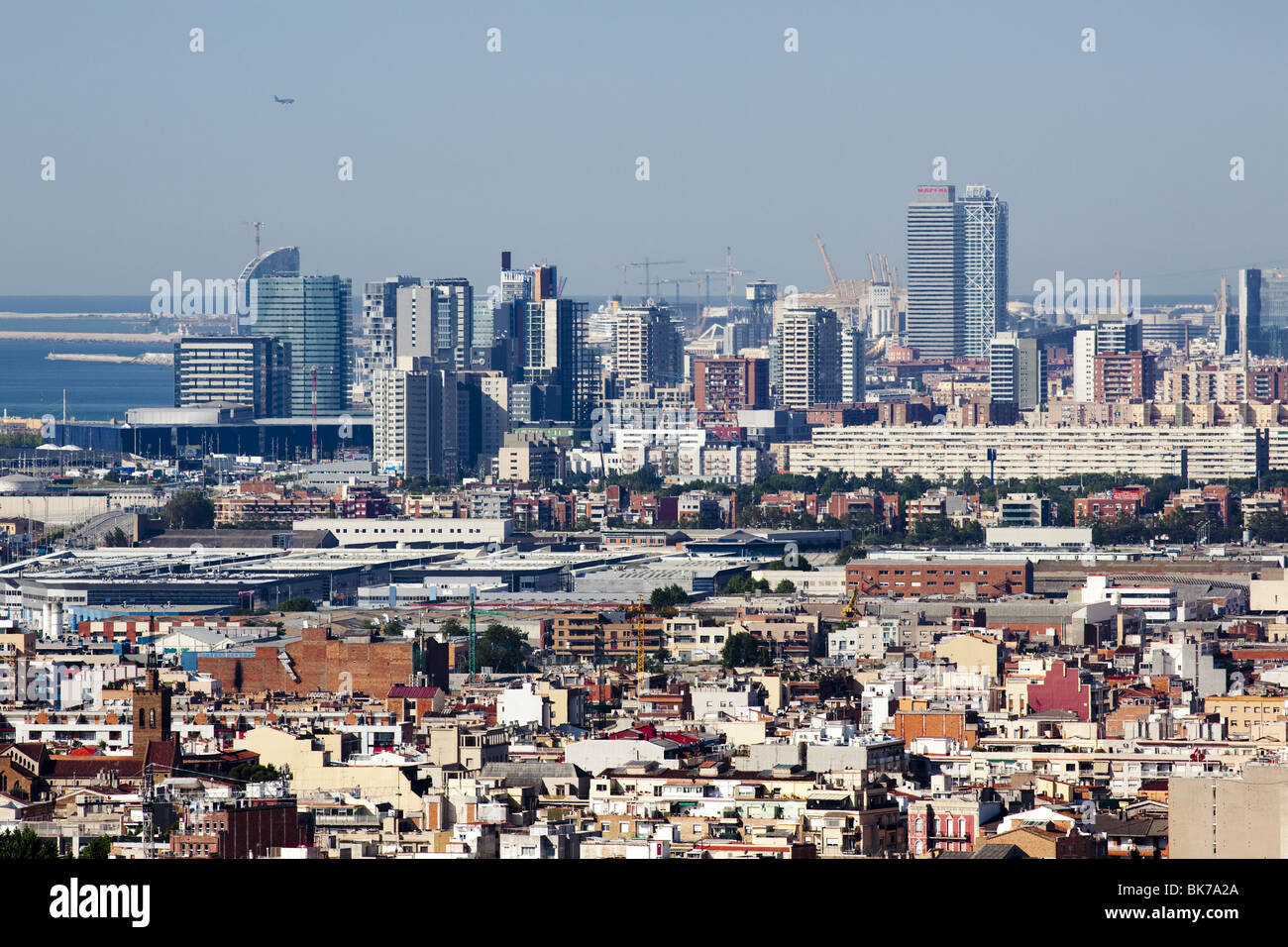 Diagonal Mar lo sviluppo urbano nei pressi de la mina e Sant Adria besos Foto Stock