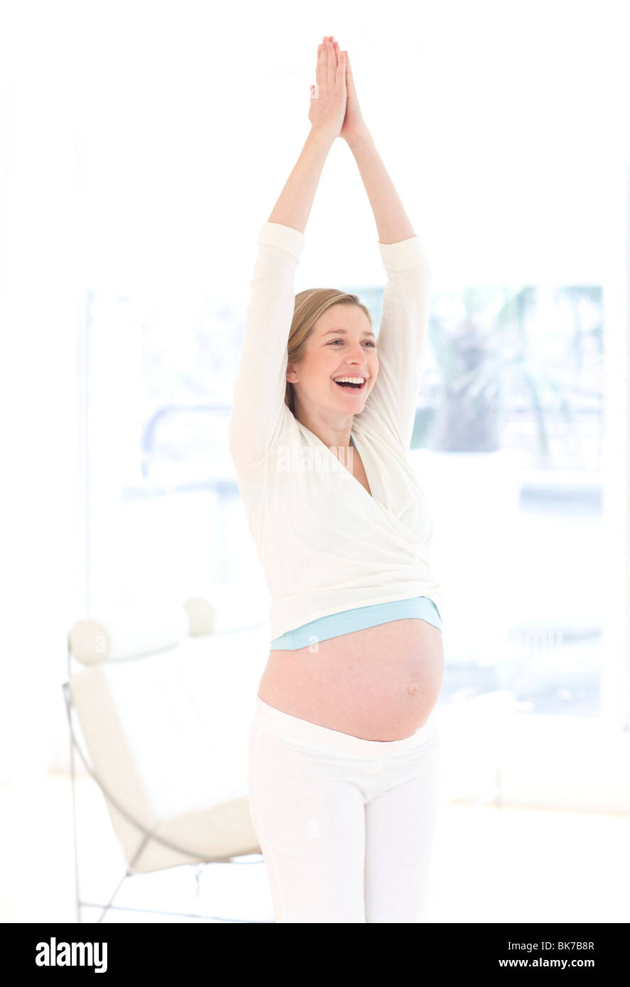 Yoga in gravidanza Foto Stock