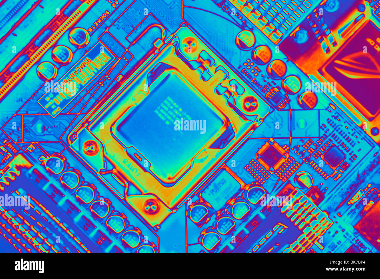 Computer con scheda madre CPU Core i7 Foto Stock