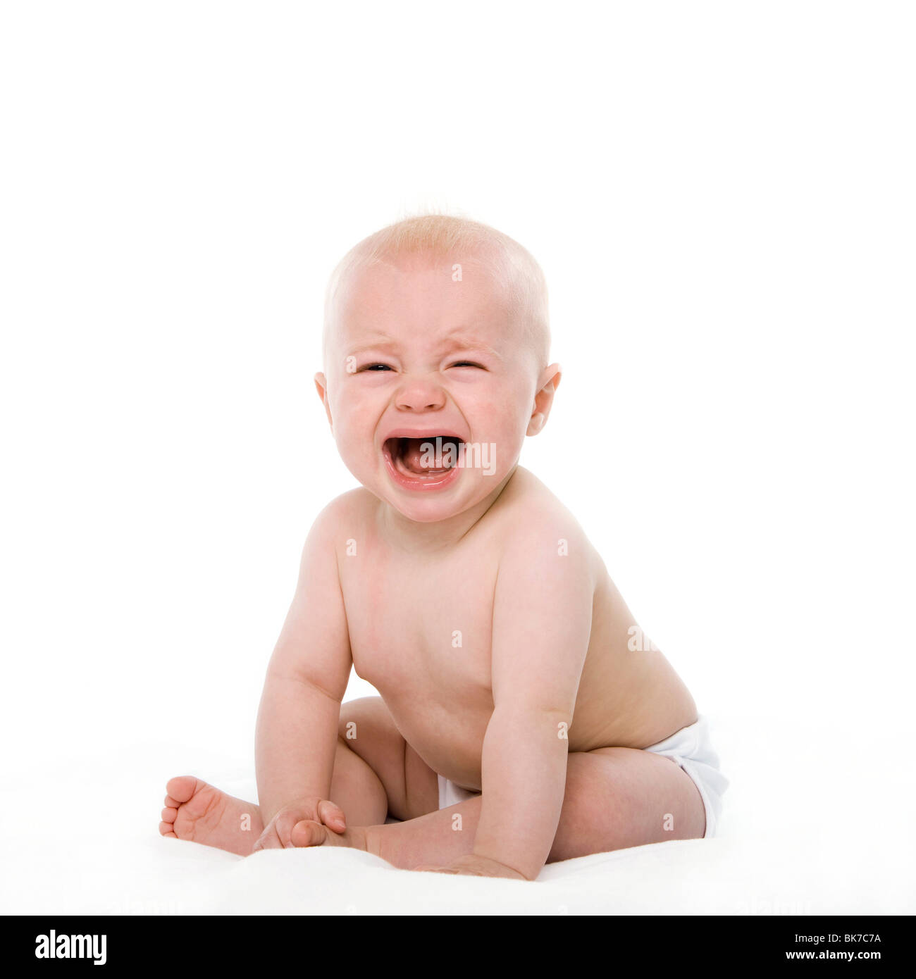 Neonato gridante Foto Stock