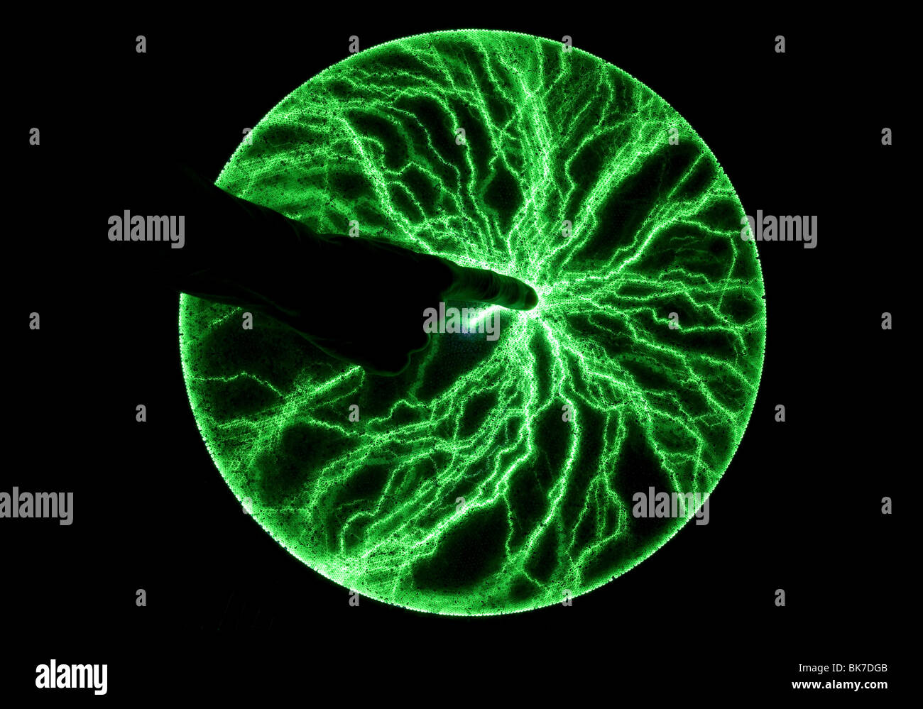 Disco al plasma con la mano Foto Stock