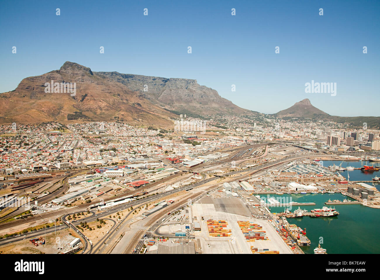 Cape town cityscape e table mountain Foto Stock