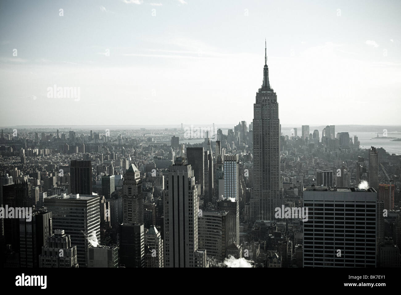 Empire State building e new york cityscape Foto Stock