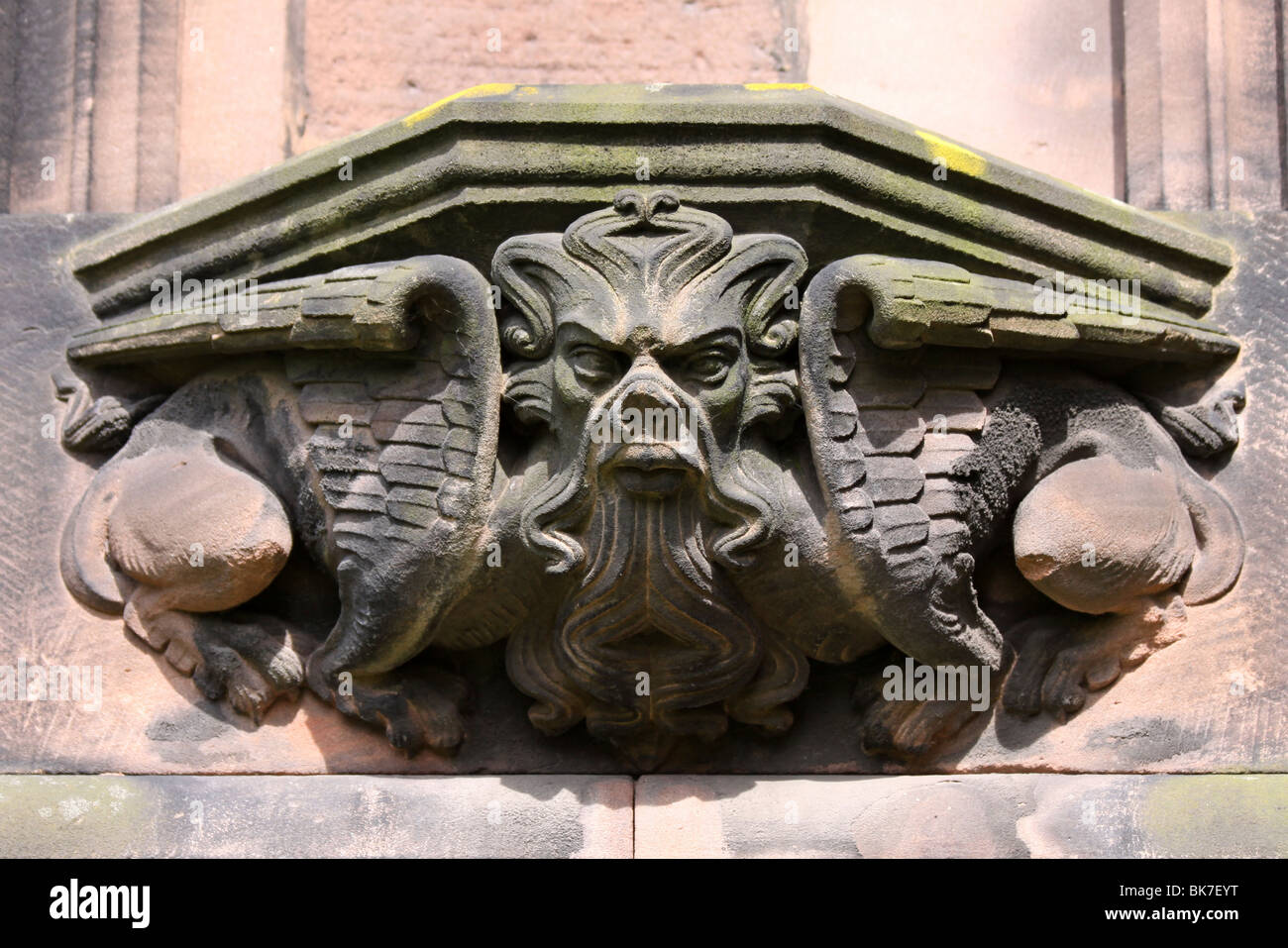 Gargoyle a Chester Cathedral, Cheshire, Regno Unito Foto Stock