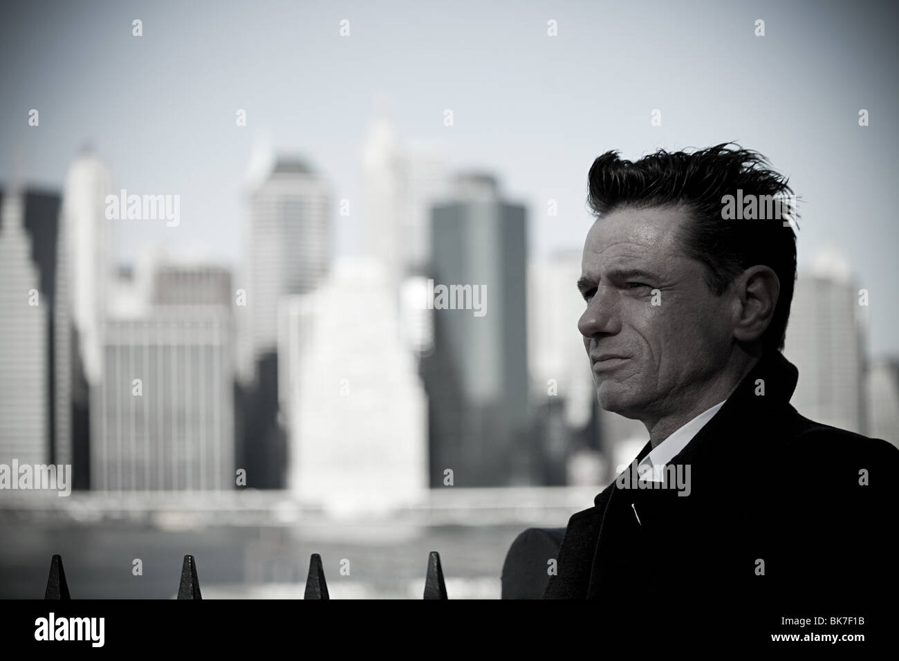 L uomo nella città di new york Foto Stock