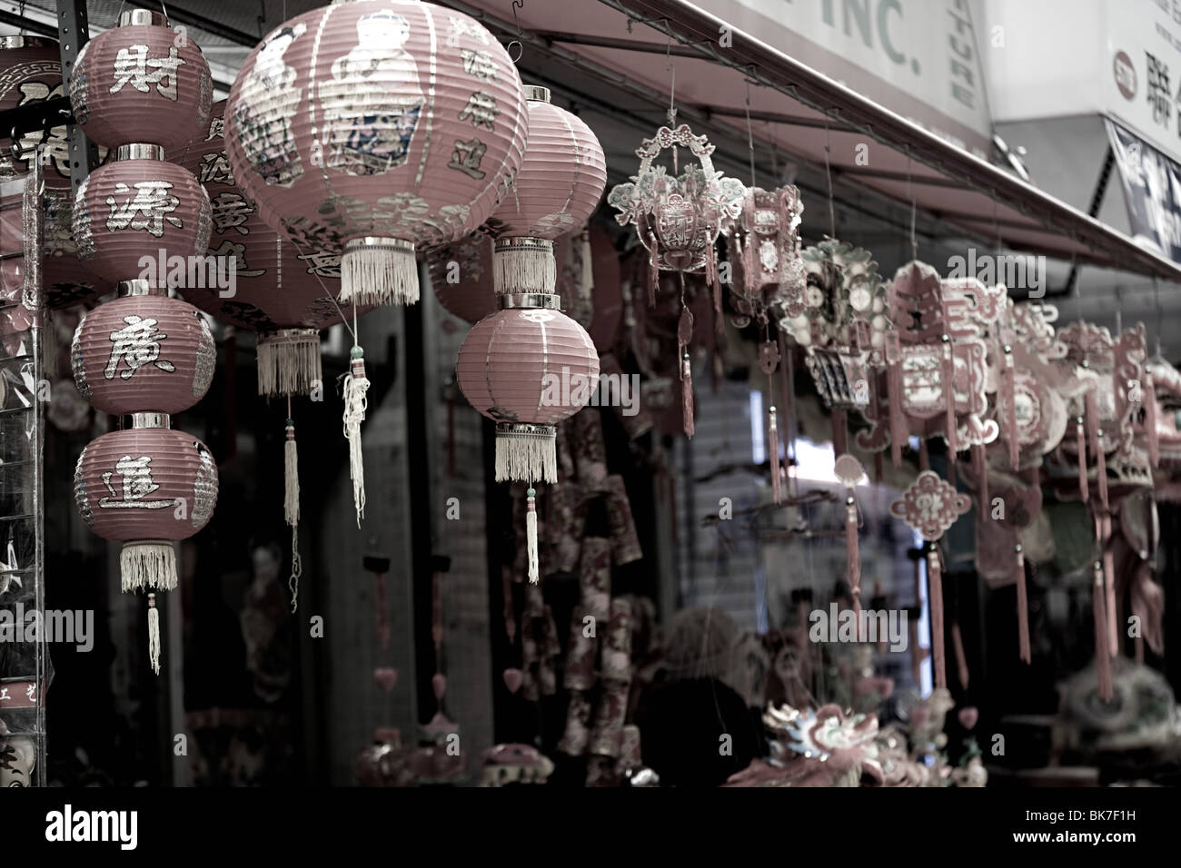 Lanterne in China town new york Foto Stock
