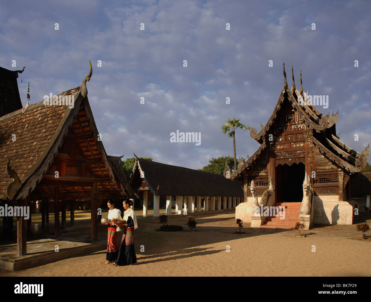 Wat Ton Kwen, un classico esempio di architettura Lanna, Chiang Mai, Thailandia, Sud-est asiatico, in Asia Foto Stock