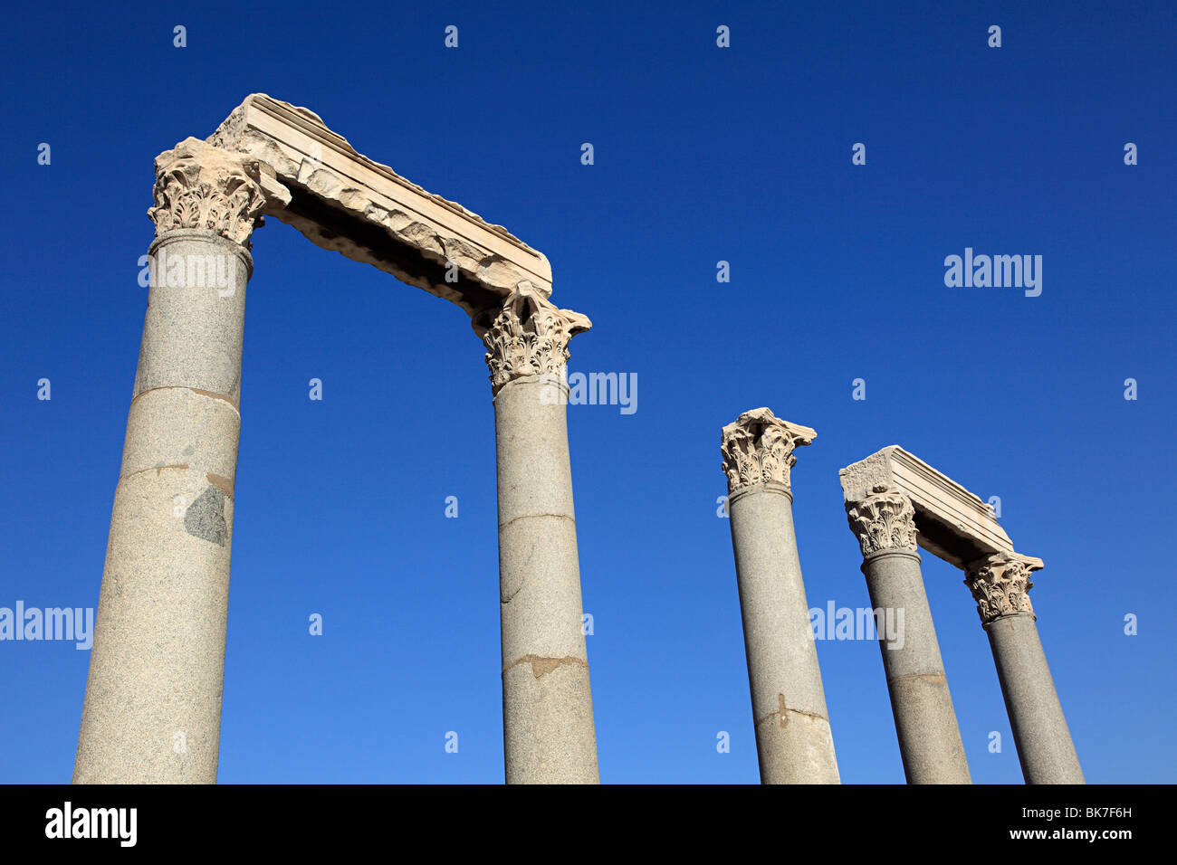 Colonne romane di agora di Izmir, Turchia Foto Stock