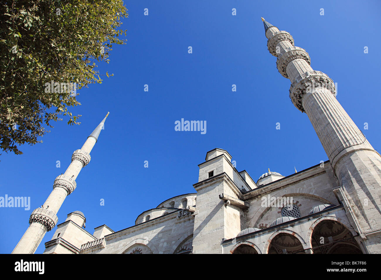 Minareti di Sultan Ahmed moschea Foto Stock