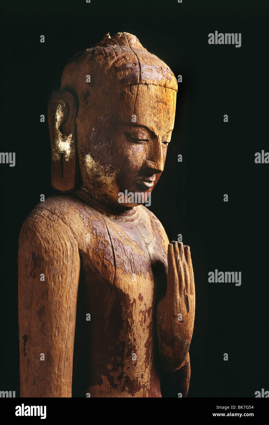 Immagine del Buddha, tardo stile pagana, Myanmar (Birmania), Asia Foto Stock