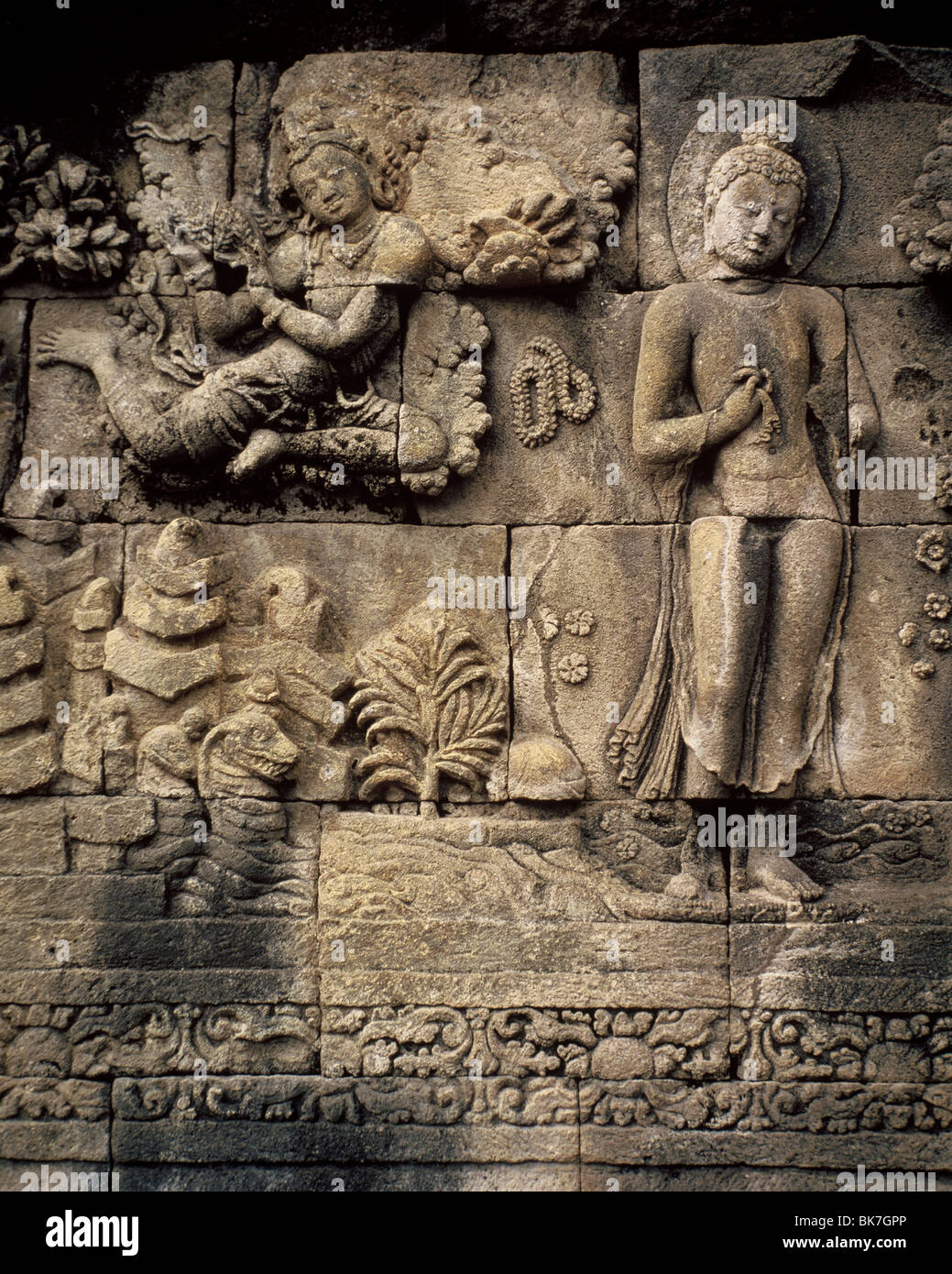 Borobudur, il Sito Patrimonio Mondiale dell'UNESCO, Java, Indonesia, Asia sud-orientale, Asia Foto Stock