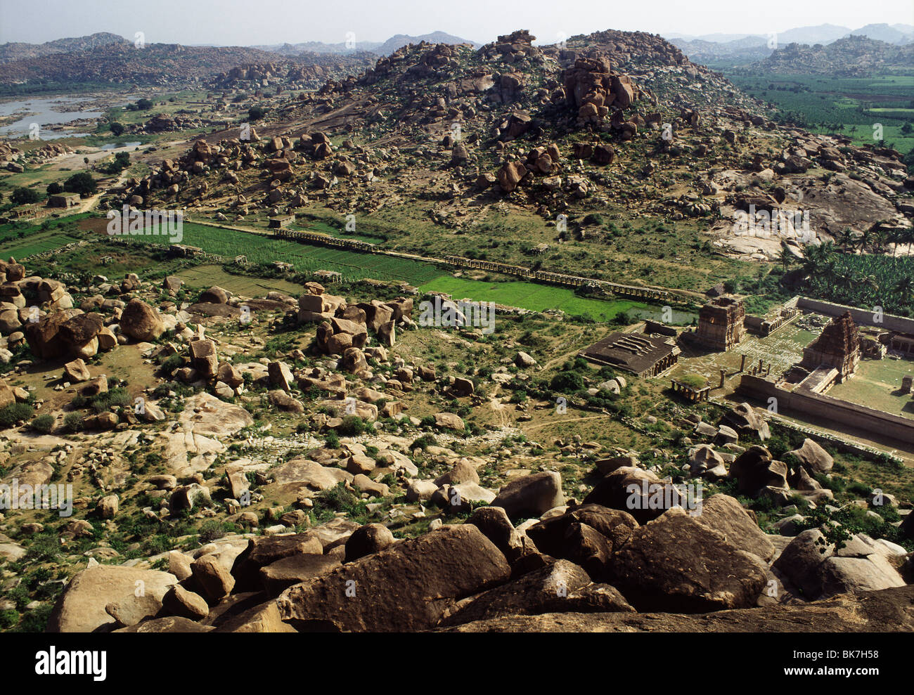 Hanuman temple, rovine di Hampi, Sito Patrimonio Mondiale dell'UNESCO, Karnataka, India, Asia Foto Stock
