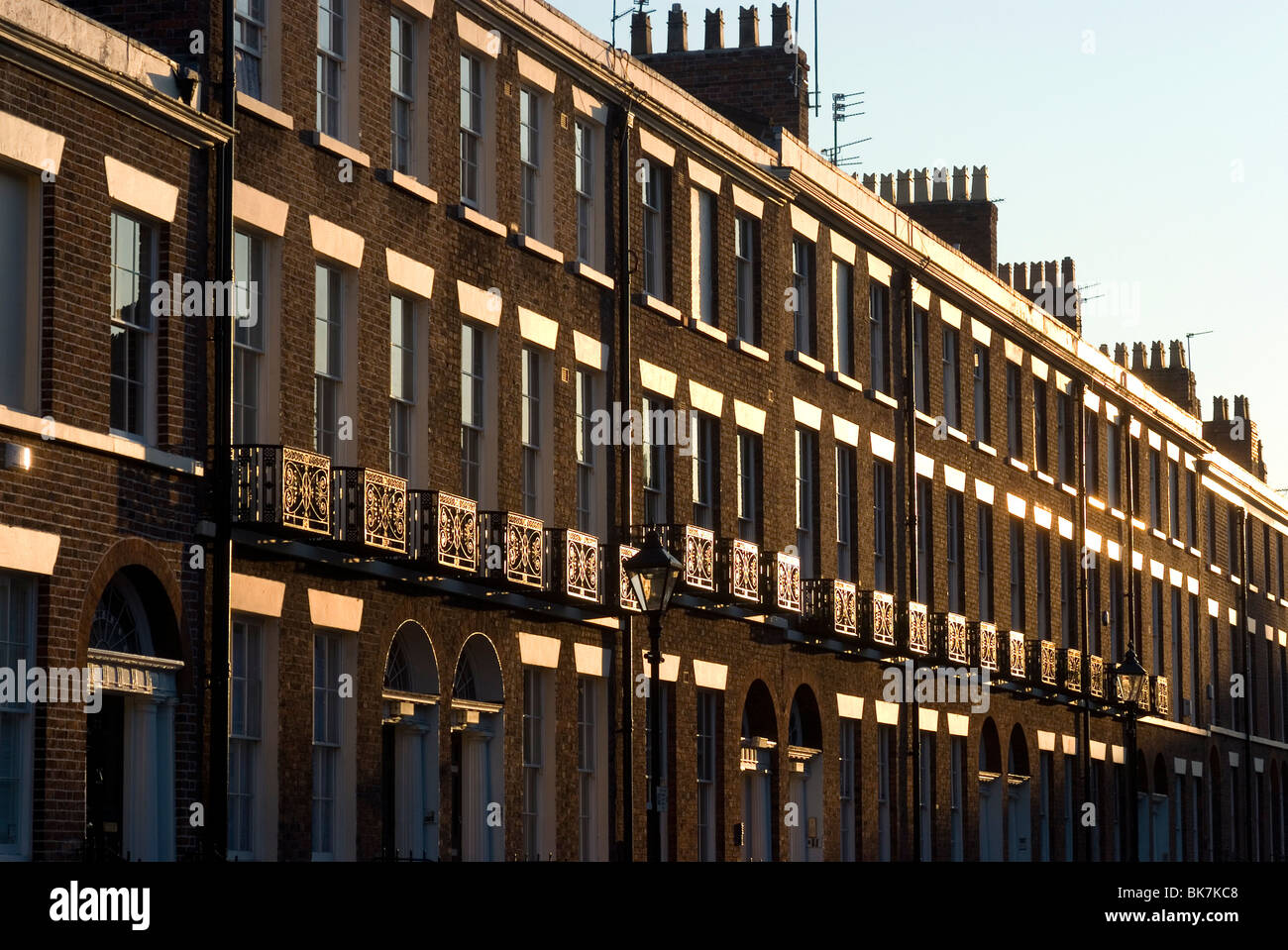 Periodo case a schiera, il quartiere Georgiano, Liverpool, Merseyside England, Regno Unito, Europa Foto Stock