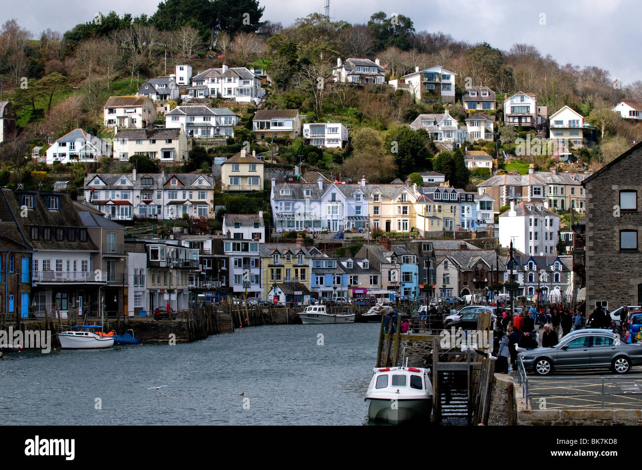 Case che si affaccia sul fiume Looe in Cornovaglia. Foto di Gordon Scammell Foto Stock
