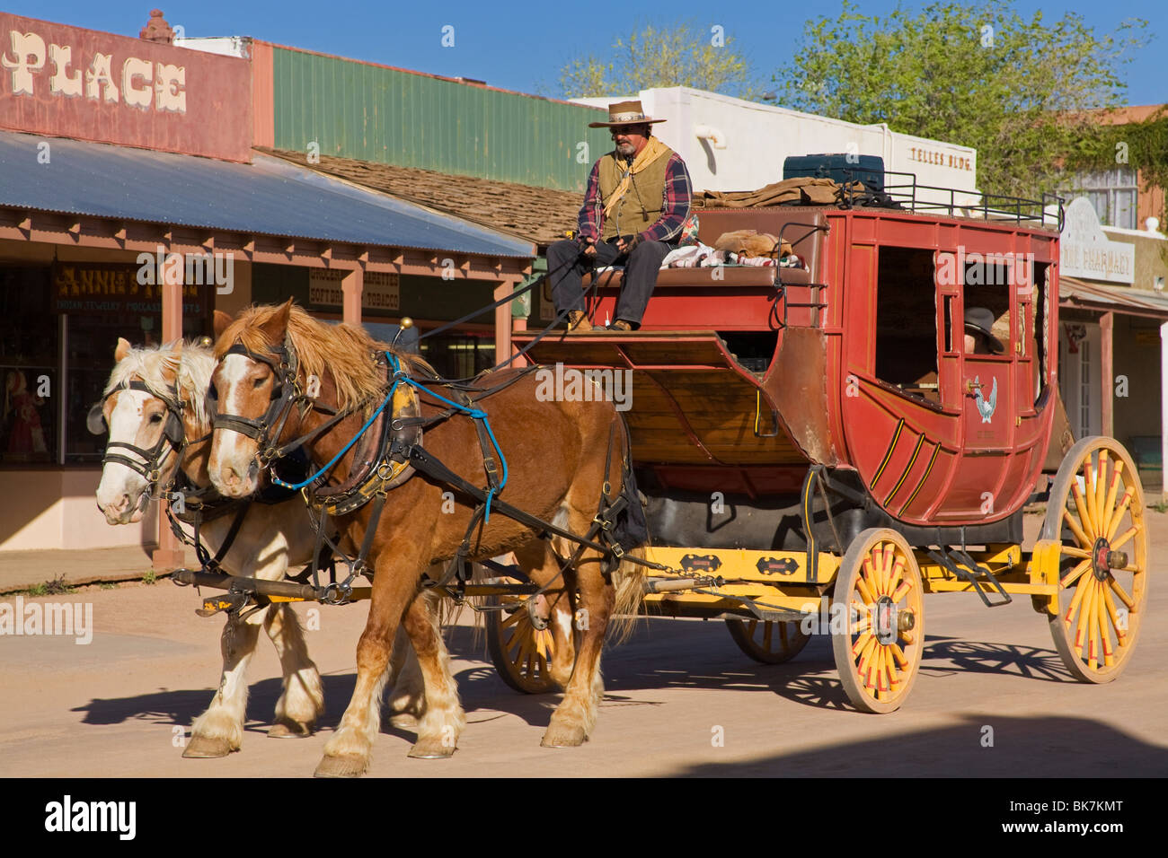 Stagecoach, oggetto contrassegnato per la rimozione definitiva, Cochise County, Arizona, Stati Uniti d'America, America del Nord Foto Stock