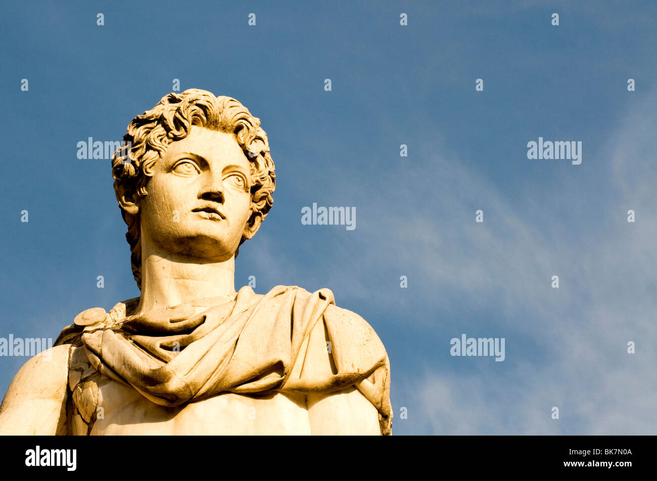 Dettaglio di una statua romana del Campidoglio, Roma Italia Foto Stock