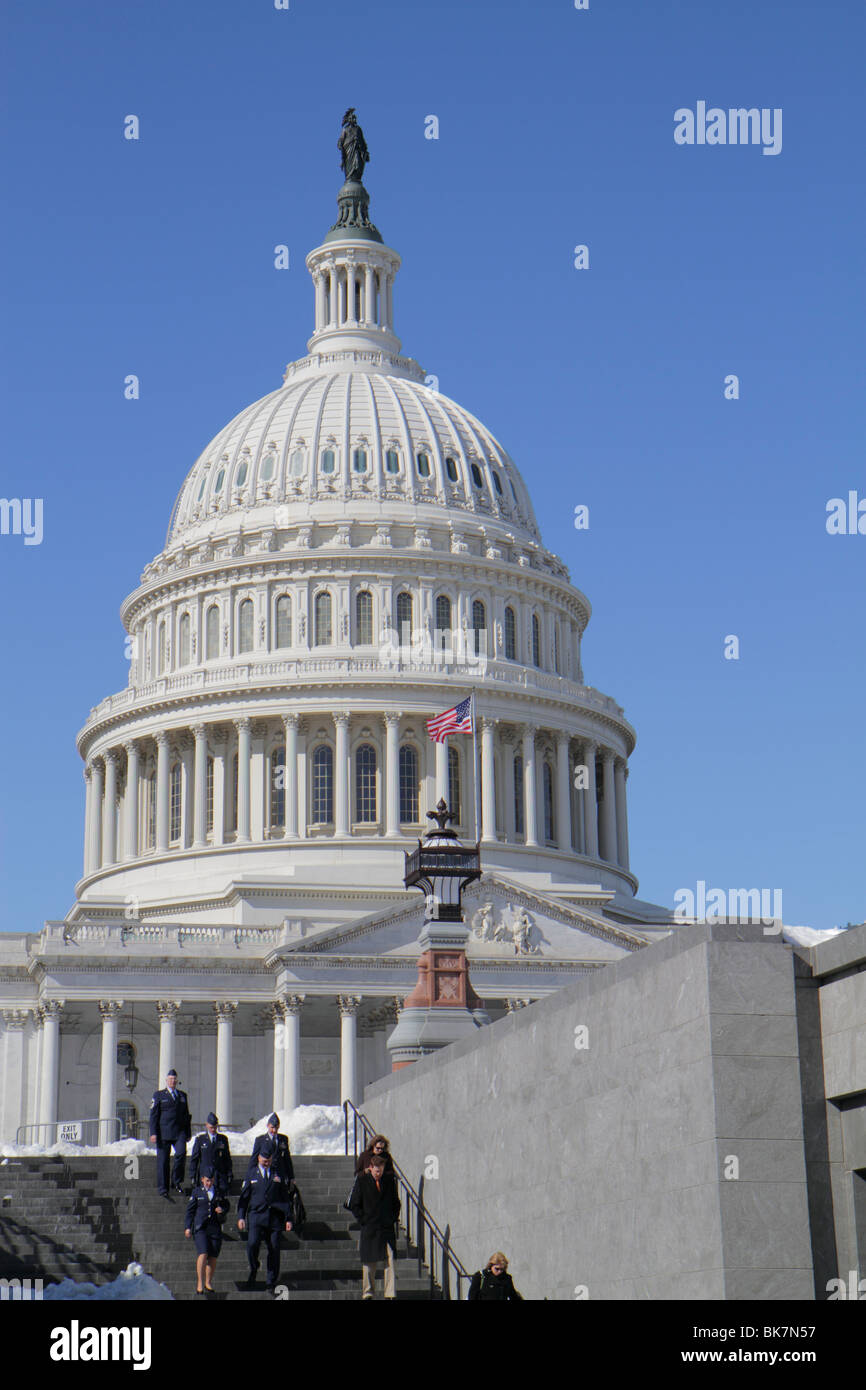 Washington DC, Capitol Hill Historic District, United States US Capitol, cupola, governo, Congresso, simbolo, democrazia, architettura neoclassica, Statua del P. Foto Stock