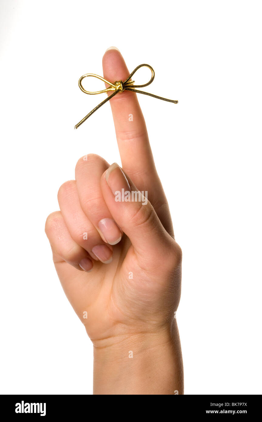 Dito con nastro Foto Stock