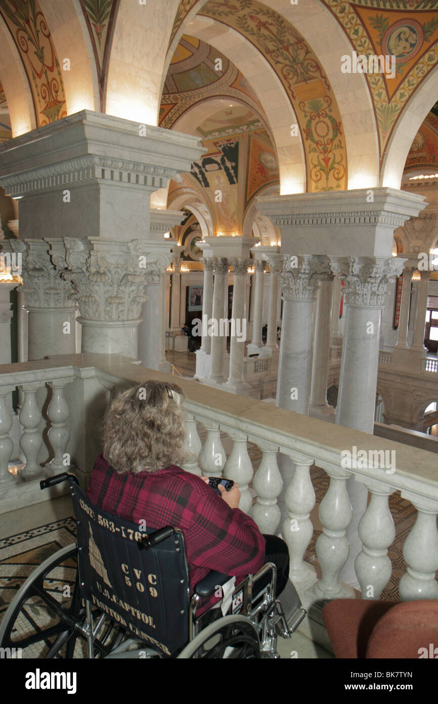 Washington DC, Capitol Hill, Biblioteca del Congresso, edificio Thomas Jefferson, architettura Beaux Arts, Great Hall, ornate, istituzione, donna donne, disa Foto Stock