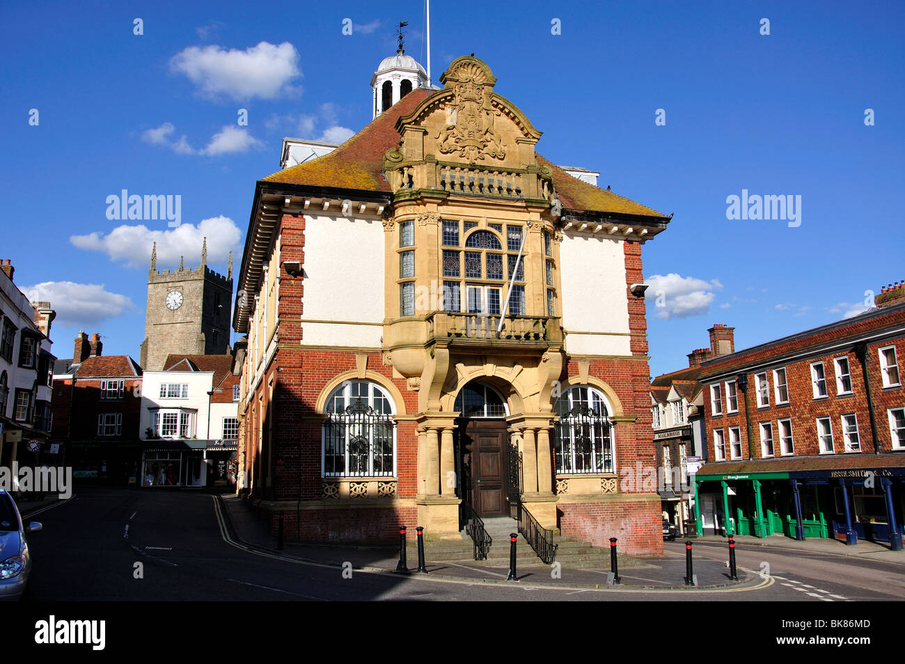 Town Hall High Street, Marlborough, Wiltshire, Inghilterra, Regno Unito Foto Stock