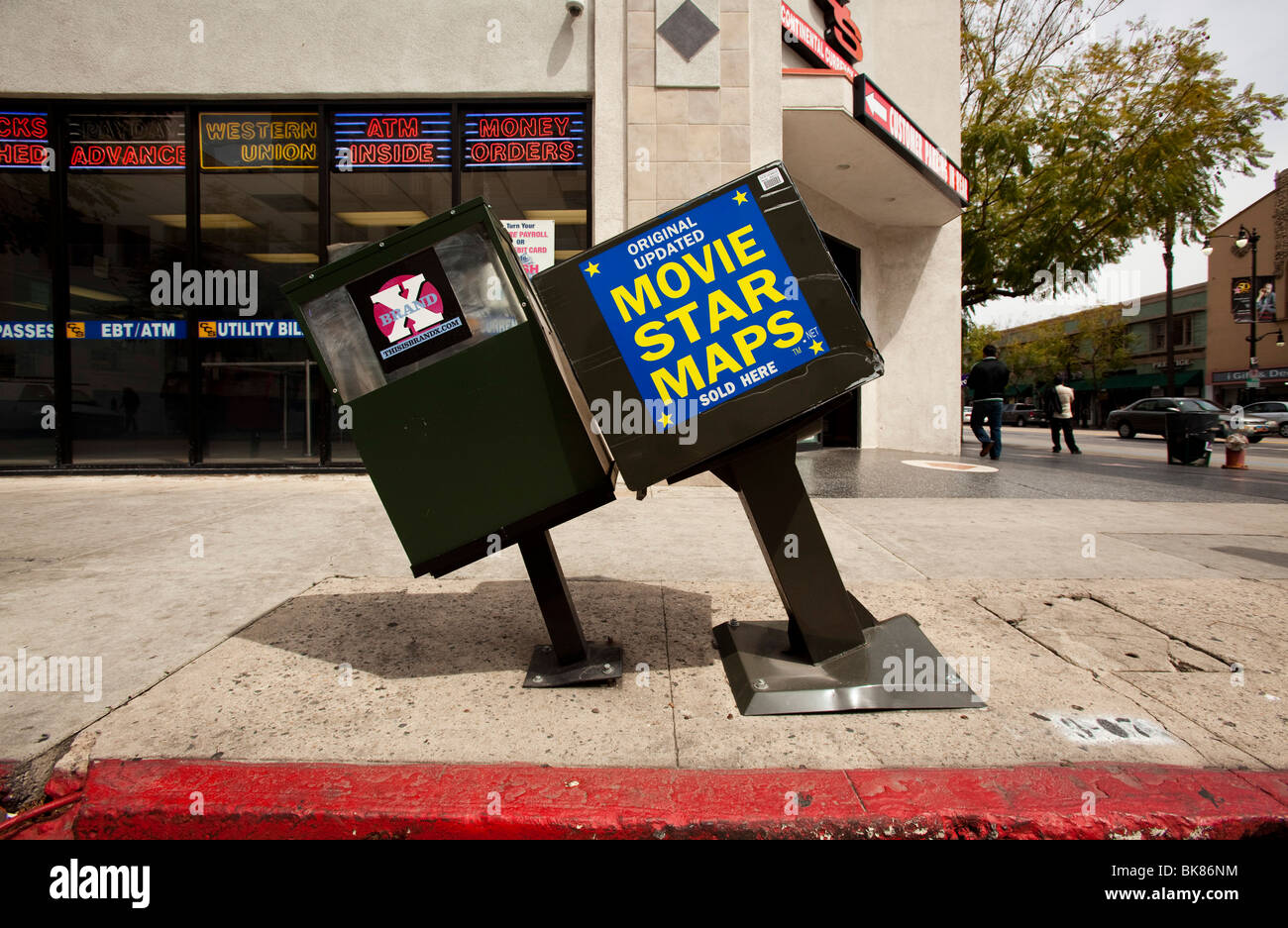 Star di cinema Mappe. Hollywood Blvd., nella contea di Los Angeles, California, Stati Uniti d'America Foto Stock