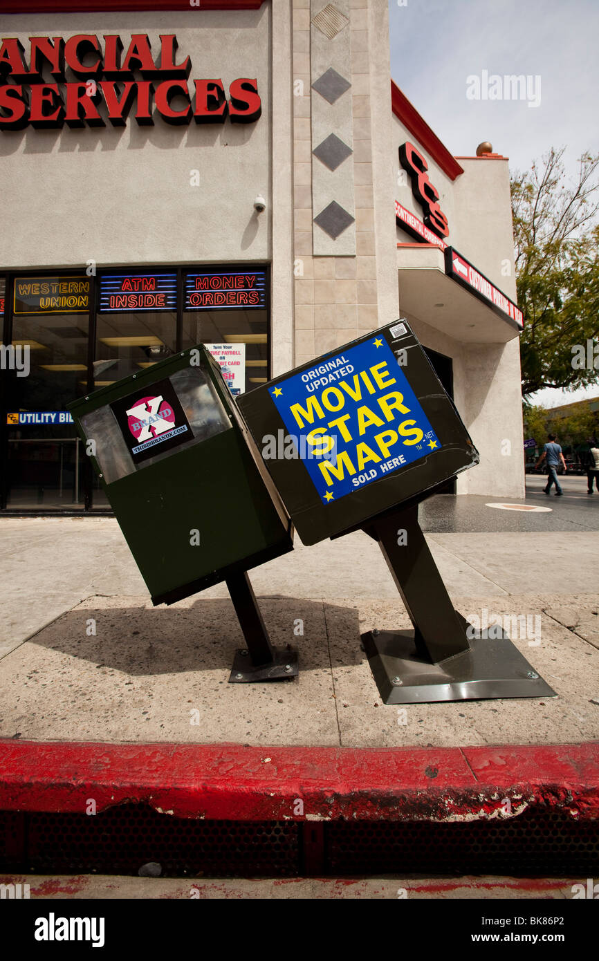 Star di cinema Mappe. Hollywood Blvd., nella contea di Los Angeles, California, Stati Uniti d'America Foto Stock