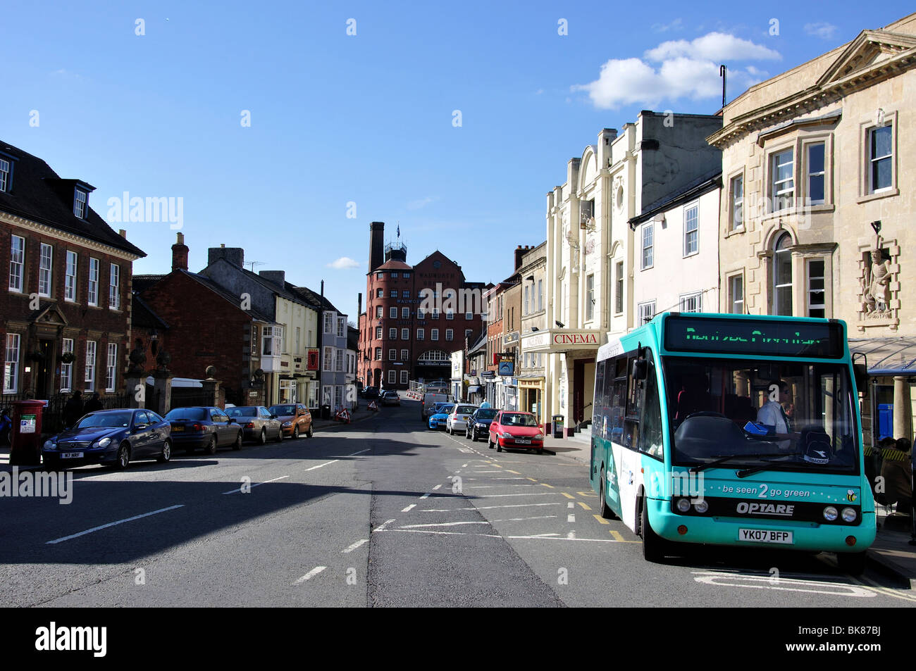 Luogo di mercato mostra Wadworth birreria, Devizes, Wiltshire, Inghilterra, Regno Unito Foto Stock