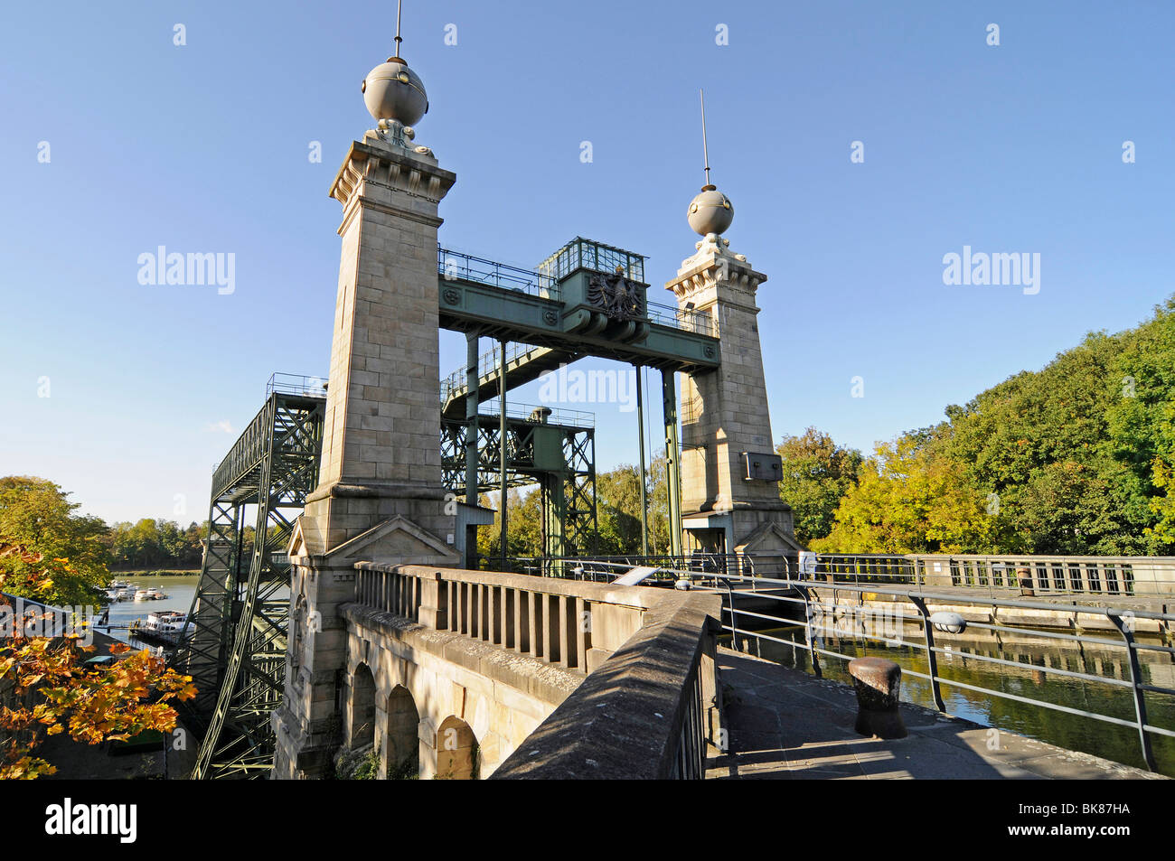 Henrichenburg boat lift, Schleusenpark, Waltrop bloccare Park, Vestfalia Museo Industriale, Itinerario del Patrimonio Industriale, Dortmun Foto Stock