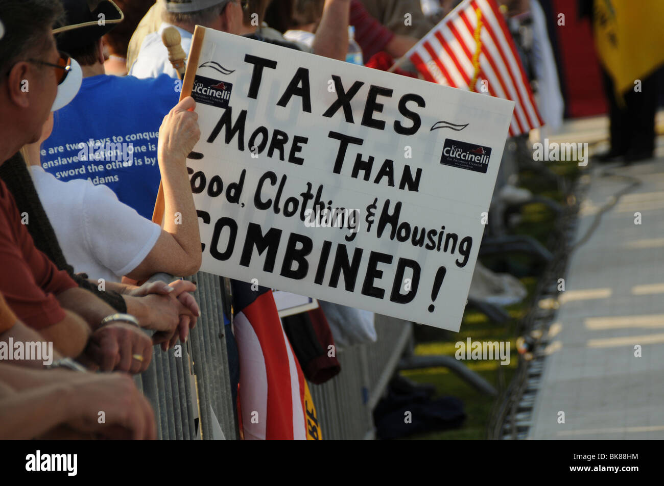 Segni al Tea Party protesta a Washington DC Foto Stock