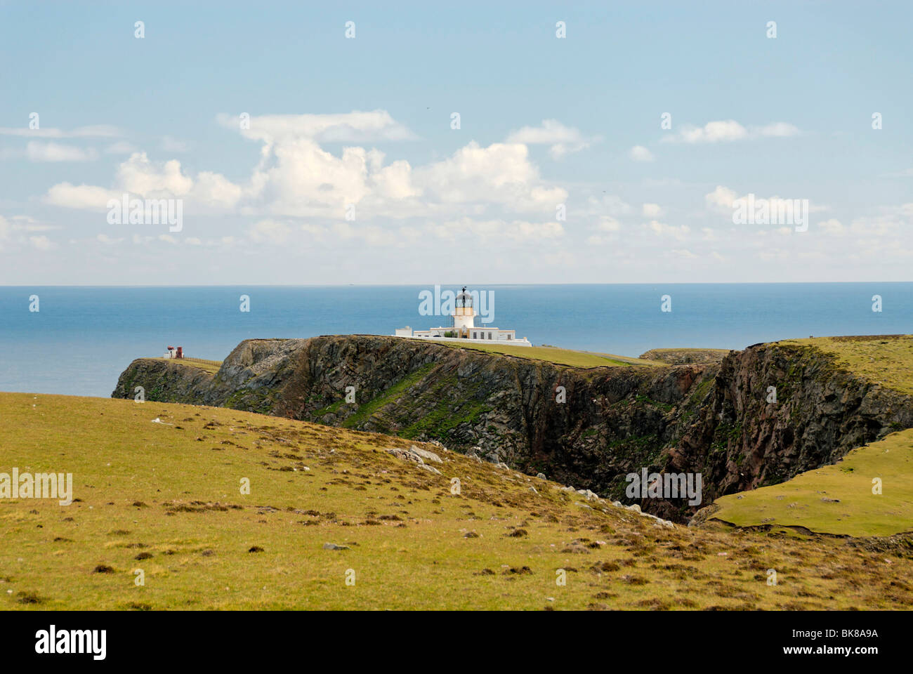 Faro a nord di Fair Isle, Shetland Scozia, Regno Unito, Europa Foto Stock
