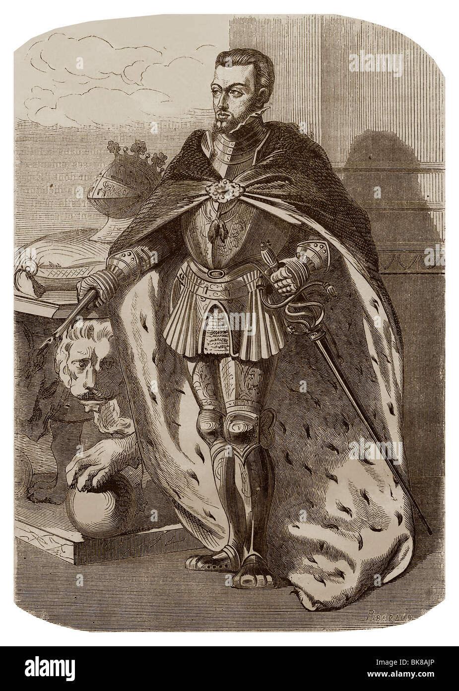 Filippo II di Spagna (1527-1598): il Re di Spagna dal 1556 fino alla sua morte e il re del Portogallo dal 1580. Foto Stock