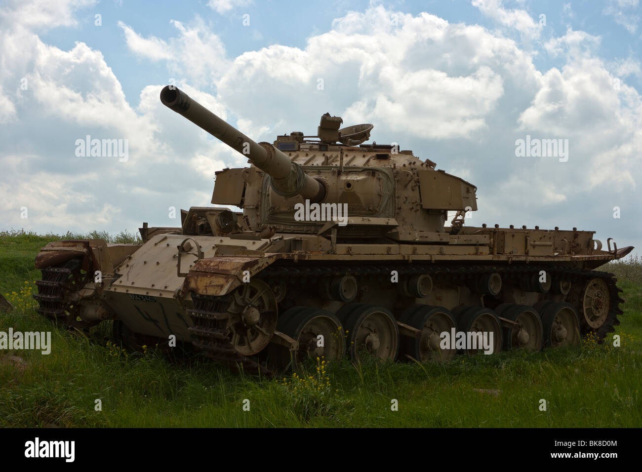 Vecchio IDF Centurion - Shot Kal Gimel (MK III) vicino al Memoriale per la valle del pianto Foto Stock