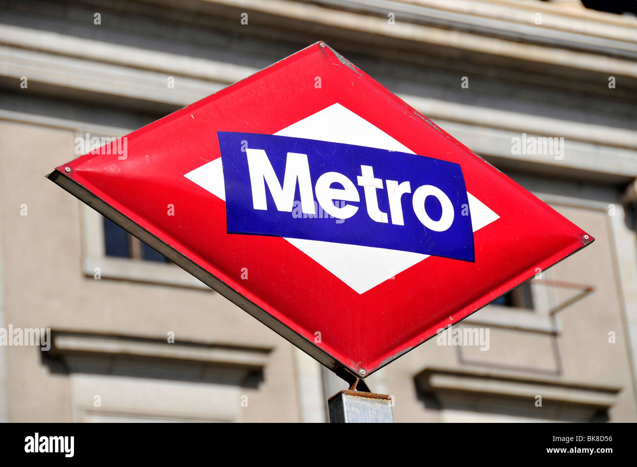 Segno della metropolitana, Madrid, Spagna, Penisola Iberica, Europa Foto Stock