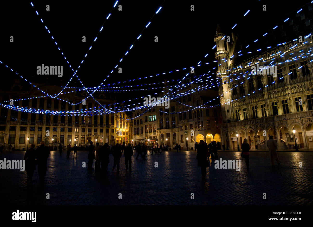 Grand-Place de Bruxelles la nuit Foto Stock