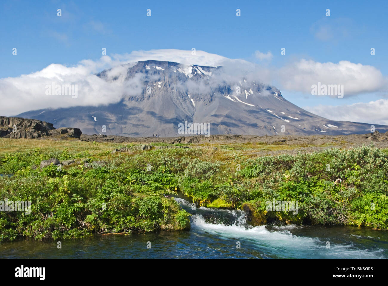 Montagna, Herdubreid 'Broad spalle', Herdubreid, Islanda Foto Stock