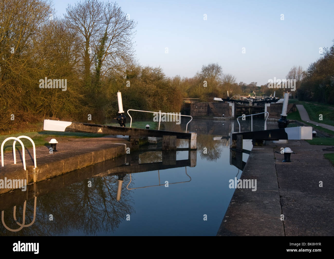 Hatton si blocca sul Grand Union Canal, Warwickshire Foto Stock