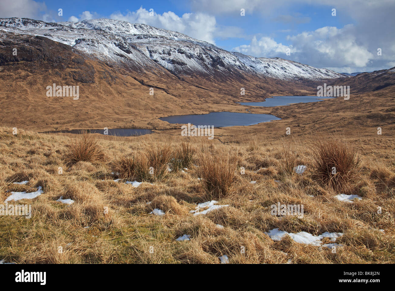 Loch un Eilein, Lochan Ellen, Loch Airdeglais in Glen More, Isle of Mull, Western Isles, Scozia Foto Stock