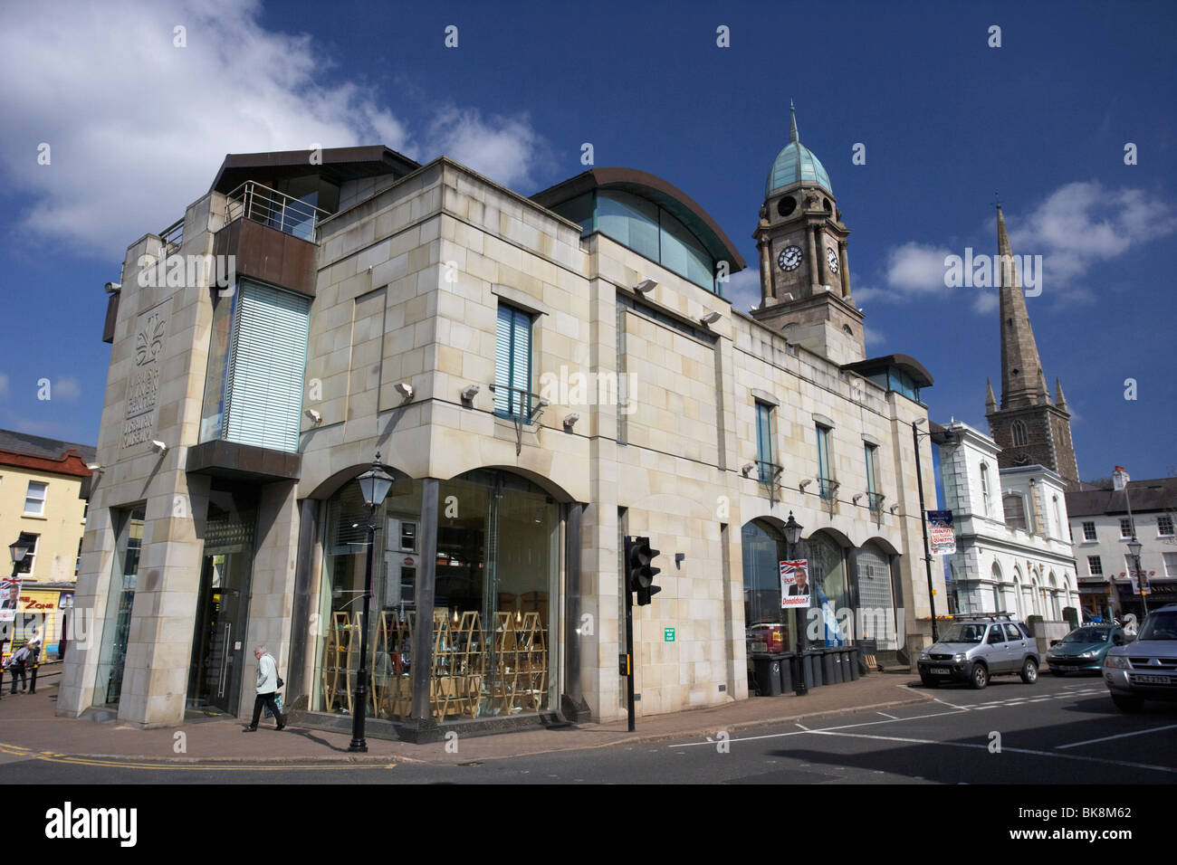 Il lino irlandese centro e lisburn museo ospitato nella vecchia casa di mercato e nuovo sviluppo in Liverpool City Centre Foto Stock