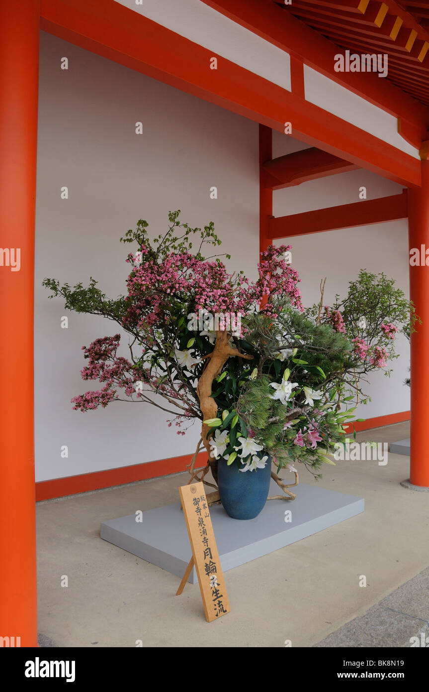 Apertura del Palazzo Imperiale al pubblico due volte l'anno, Ikebana nell'area del palazzo, Kyoto, Giappone, Asia orientale, Asia Foto Stock