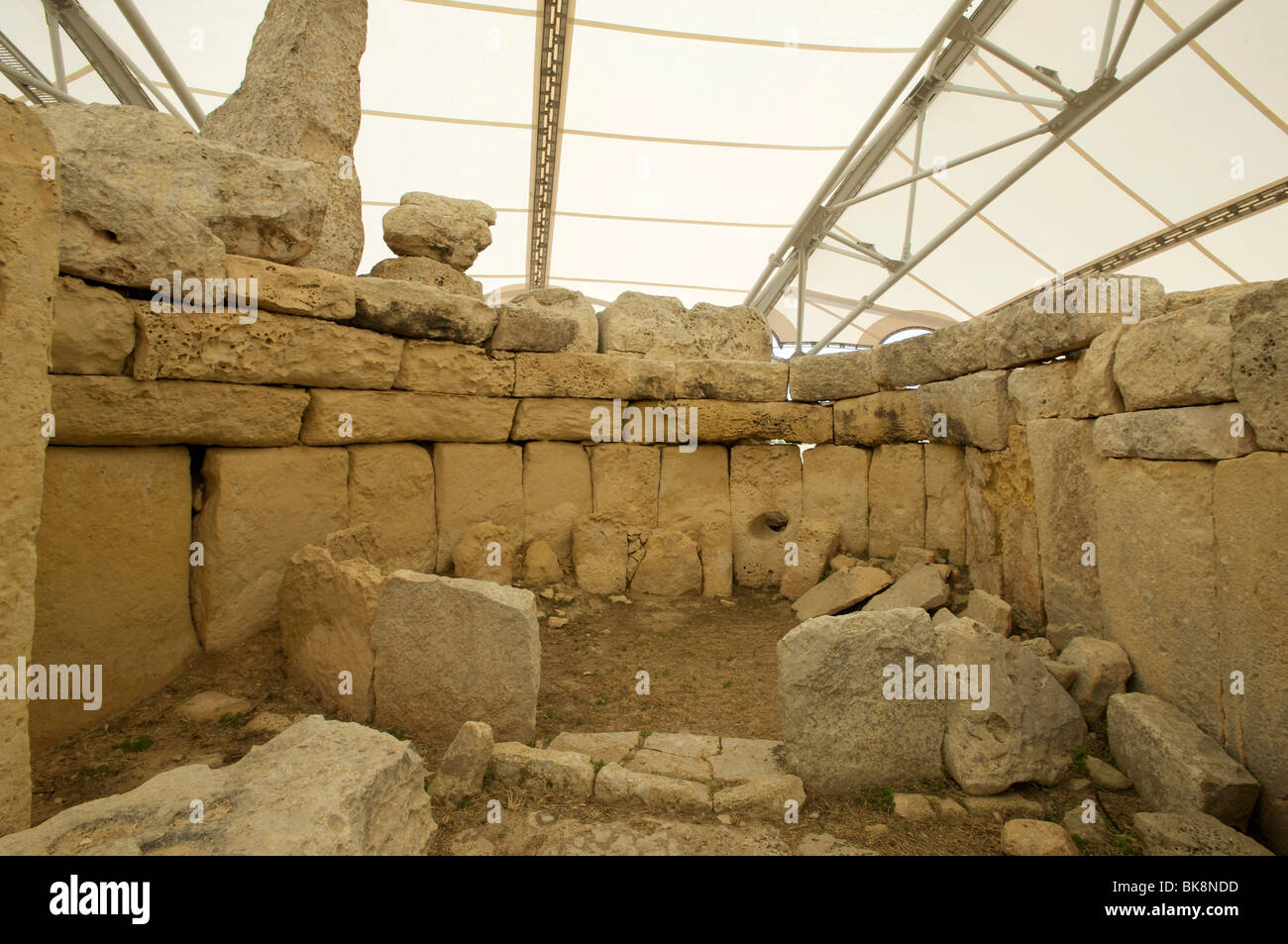 Mnajdra rovine di templi in Malta, Europa Foto Stock