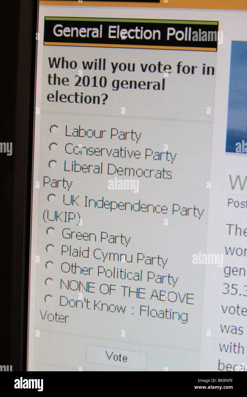 Un calcolatore di screen shot di un forum dibattito intitolato ' ragioni per votare il British National Party: BNP 2010 elezione generale'. Foto Stock